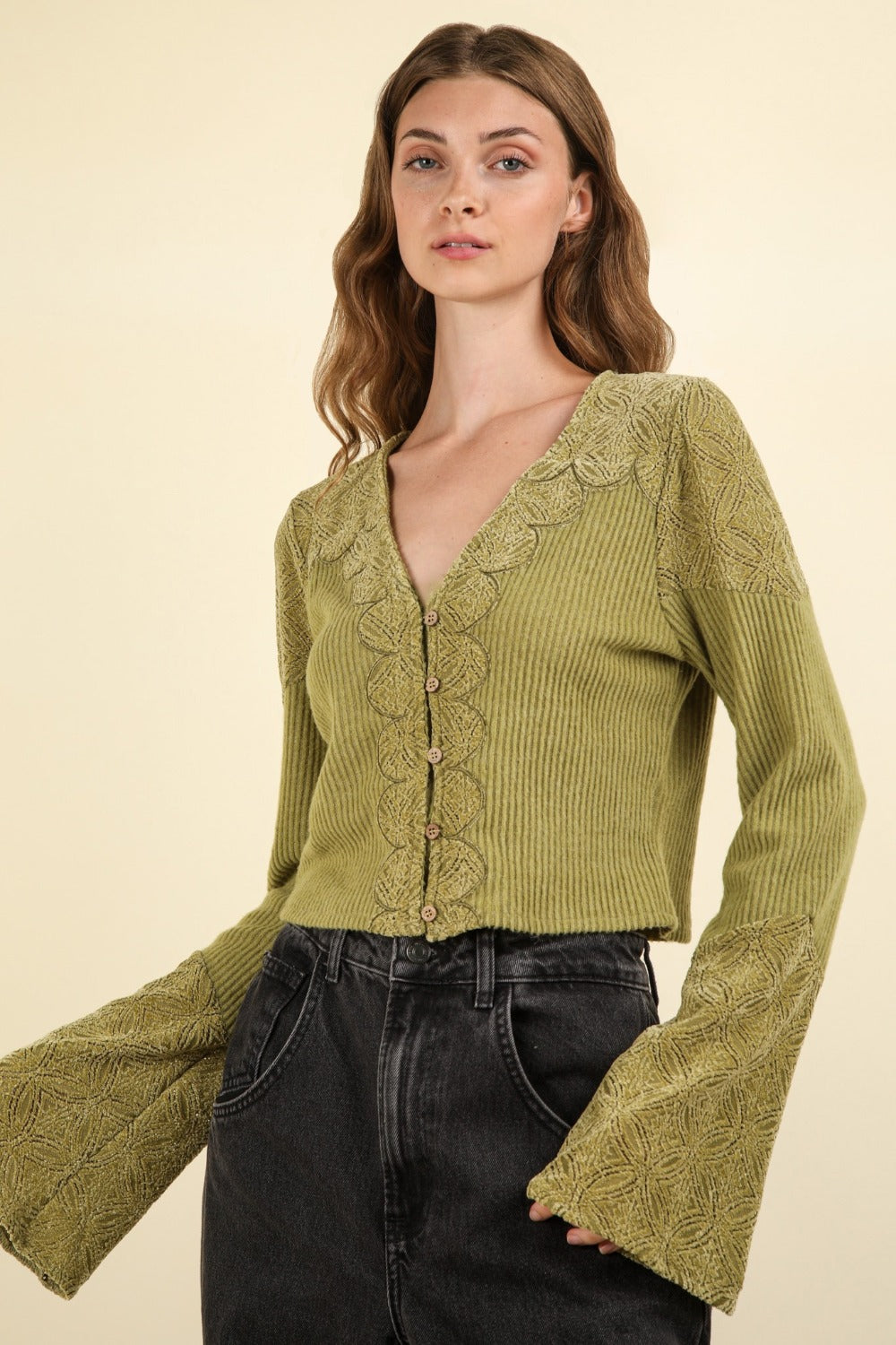 Lace Button Fairy Crop